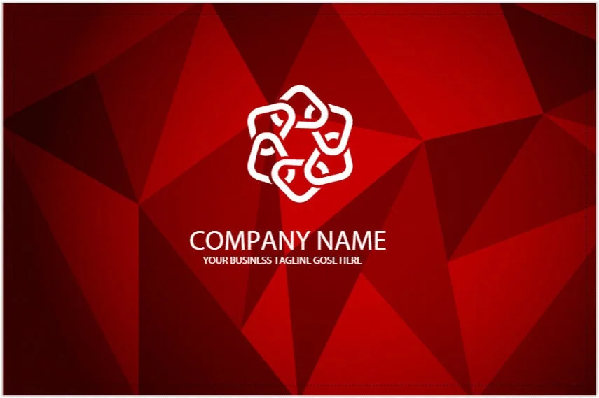 Modern corporate logo design on a red geometric background for business branding.
