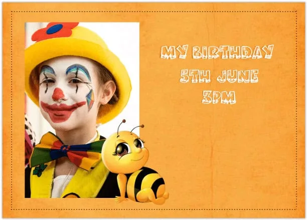 Colourful clown face paint for kids birthday party celebration, June 5th.