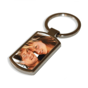 Customisable photo keyring with personalized image print for memorable keepsakes.