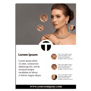 Diamond jewellery set image showcasing elegant earrings, necklace, and rings for luxury accessories promotion.