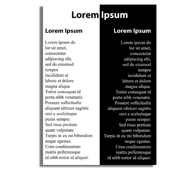 "Dark mode and light mode text comparison for optimal readability and accessibility".