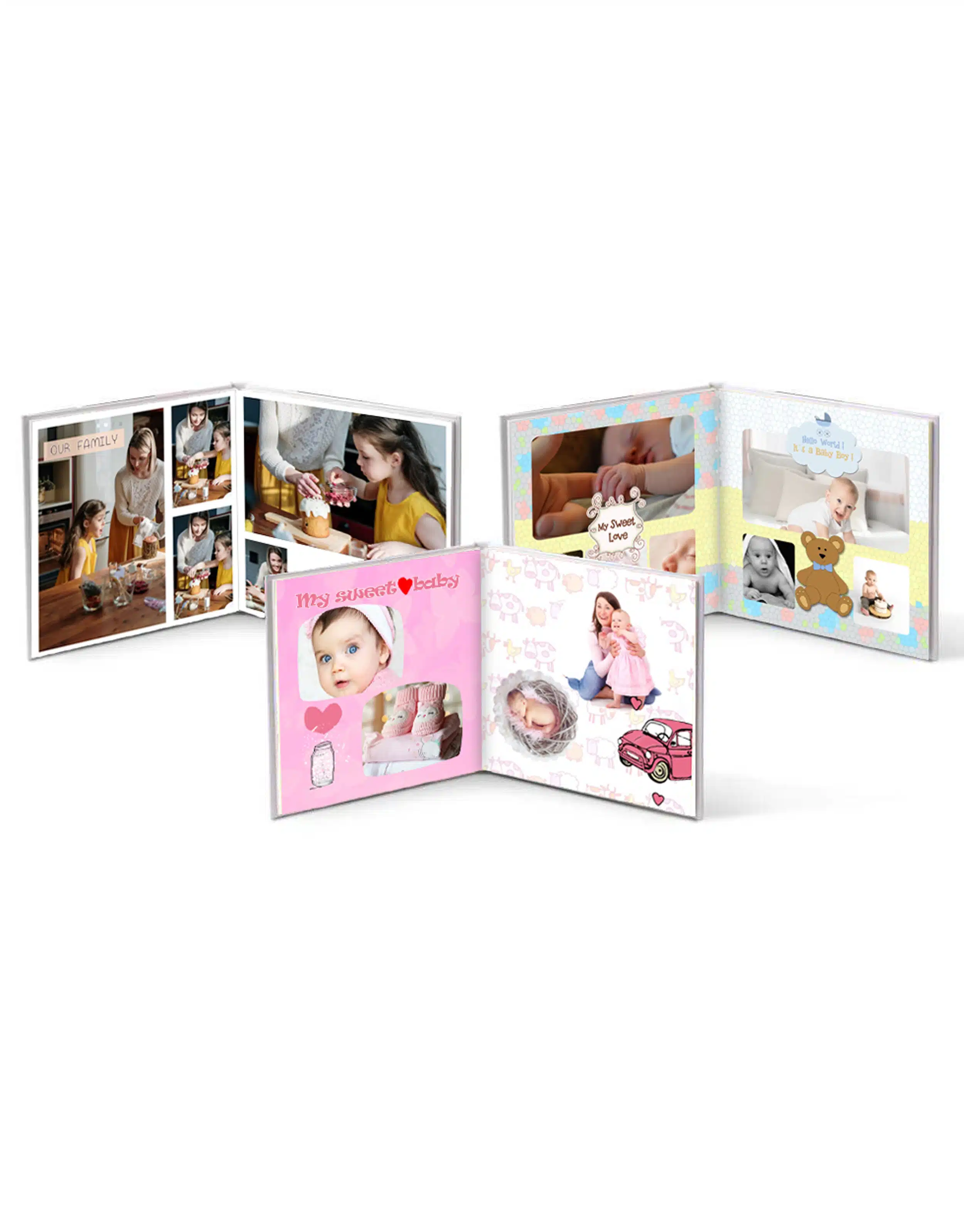 Beautiful personalised baby photo album showcasing childhood memories and creative design for special moments.
