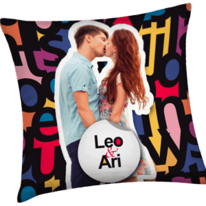 1. Customised couple pillow with names Leo & Ari, perfect romantic gift.