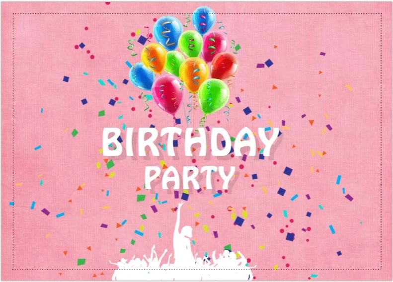 Bright colourful balloons and confetti for birthday party celebration, festive decorations, and joyful atmosphere.