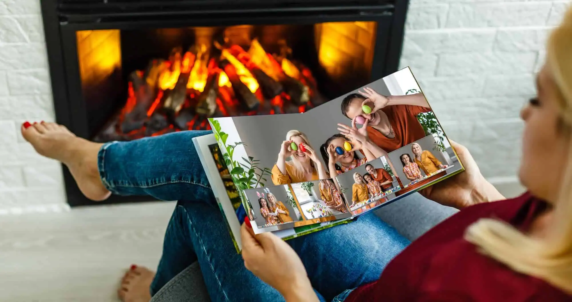 Vibrant photo album with fun family photos, perfect for preserving memories and special occasions.