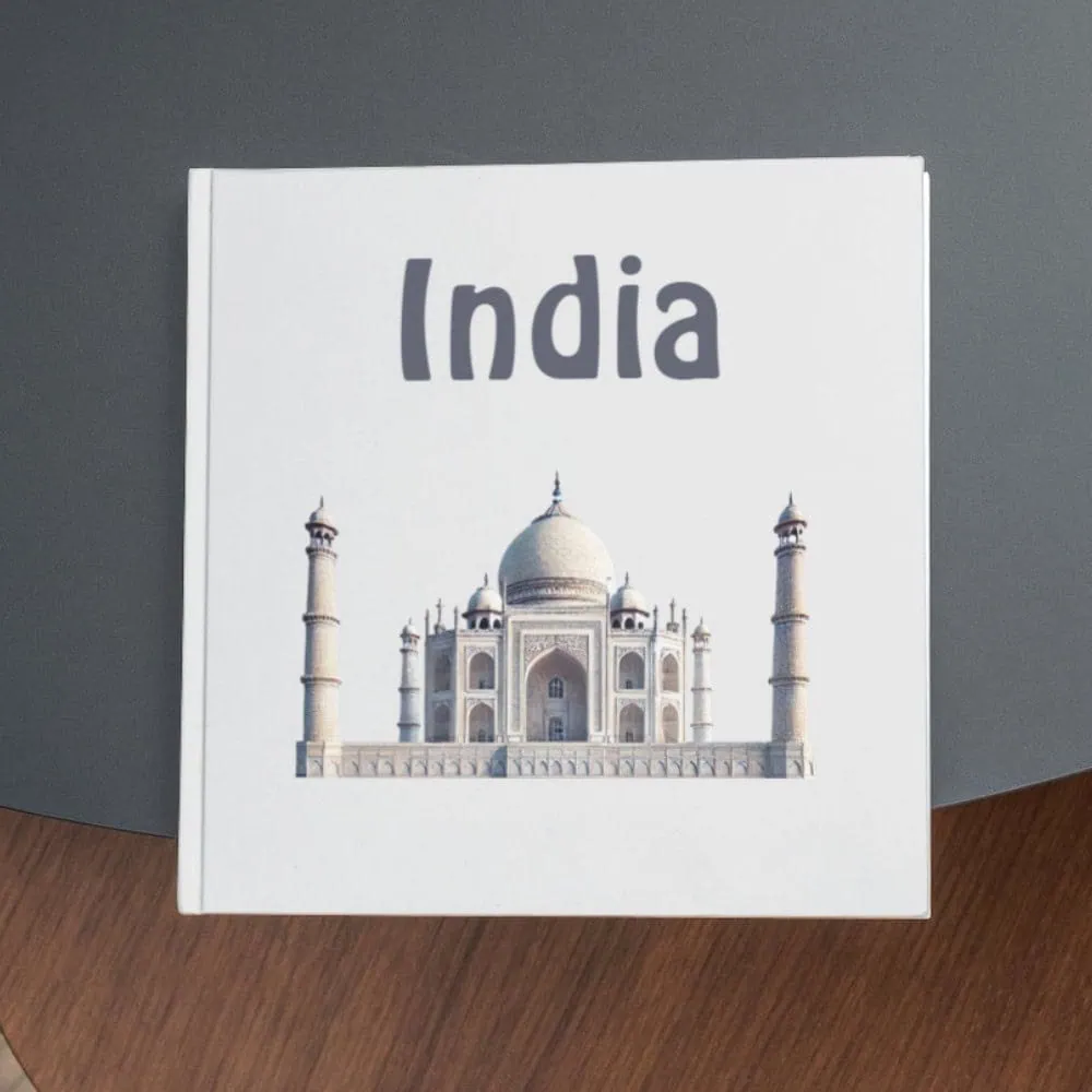 India Taj Mahal photo book, travel souvenir, India heritage, iconic monument, cultural travel gift, travel keepsake, India sightseeing.