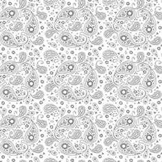 Intricate grey paisley pattern fabric with detailed design elements.