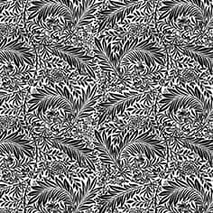 Black and white tropical foliage pattern, botanical leaf design for wallpapers and textiles.